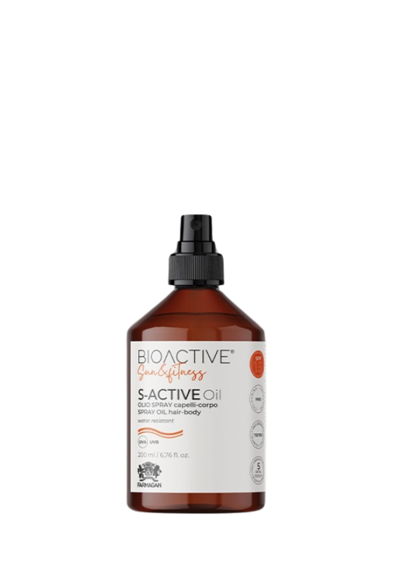 BIOACTIVE SUN&FITNESS S-ACTIVE OIL purškiamas aliejus plaukams-kūnui 200ml