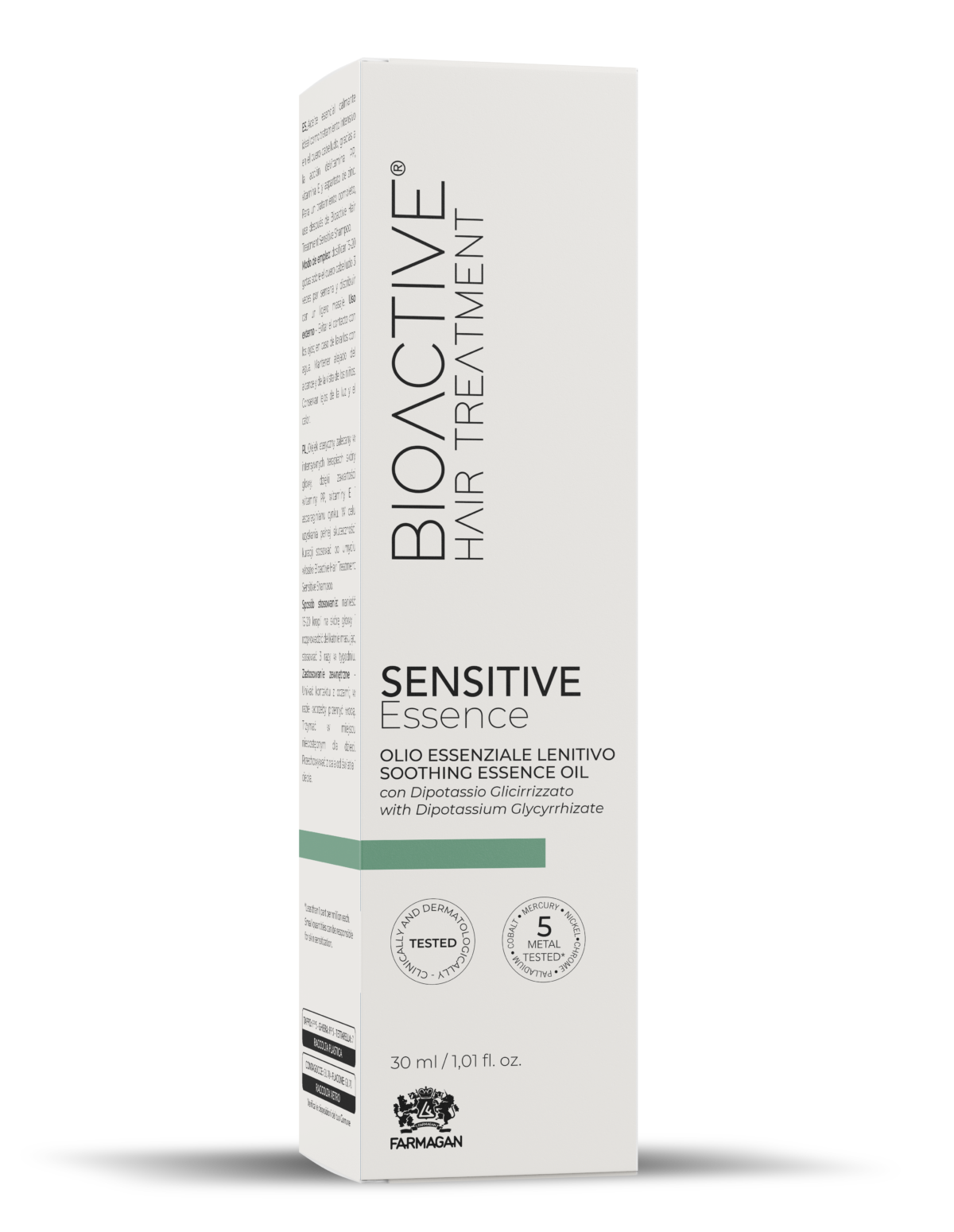 Bioactive Hair Treatment Sensitive Essence Soothing Essential Oil plaukų priežiūros preparatas jautriai odai, raminamasis eterinis aliejus 30 ml