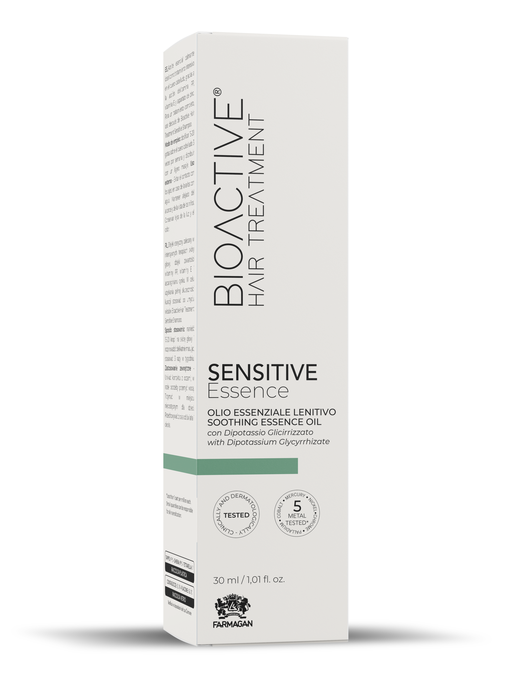 Bioactive Hair Treatment Sensitive Essence Soothing Essential Oil plaukų priežiūros preparatas jautriai odai, raminamasis eterinis aliejus 30 ml